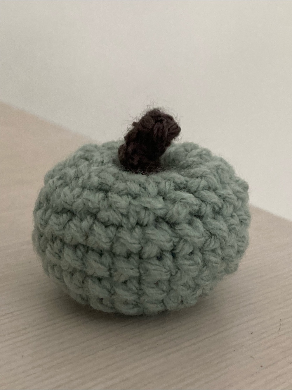 Handmade mini crochet Green Pumpkin Accent - Home Accents